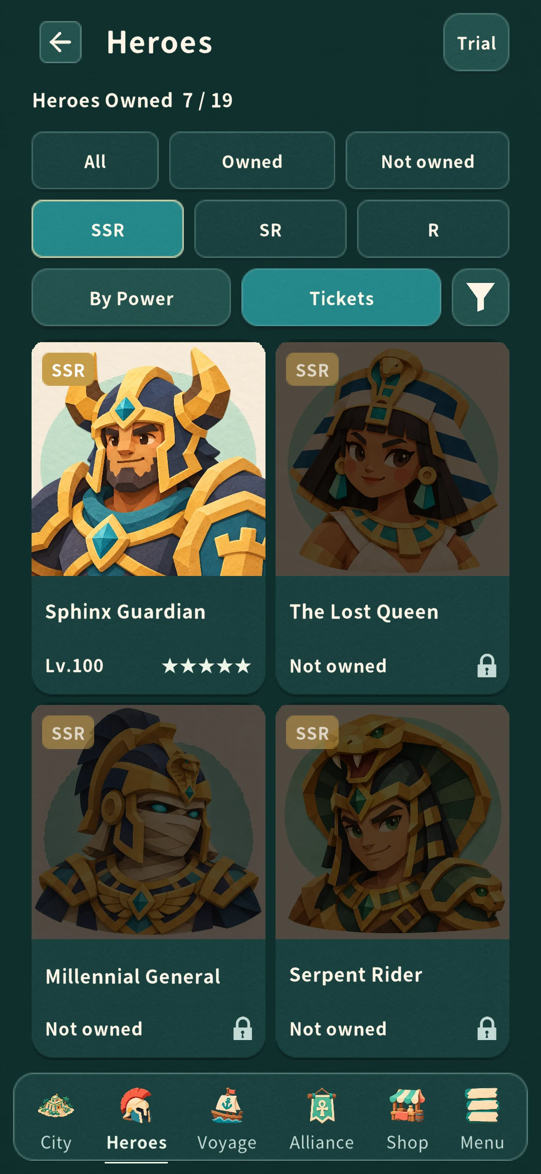 Hero roster